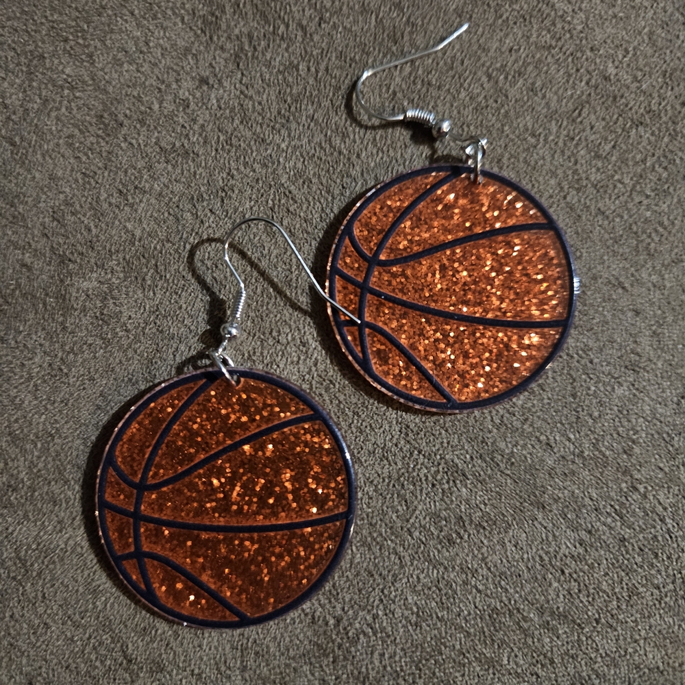 Sparkling Basketball Earrings